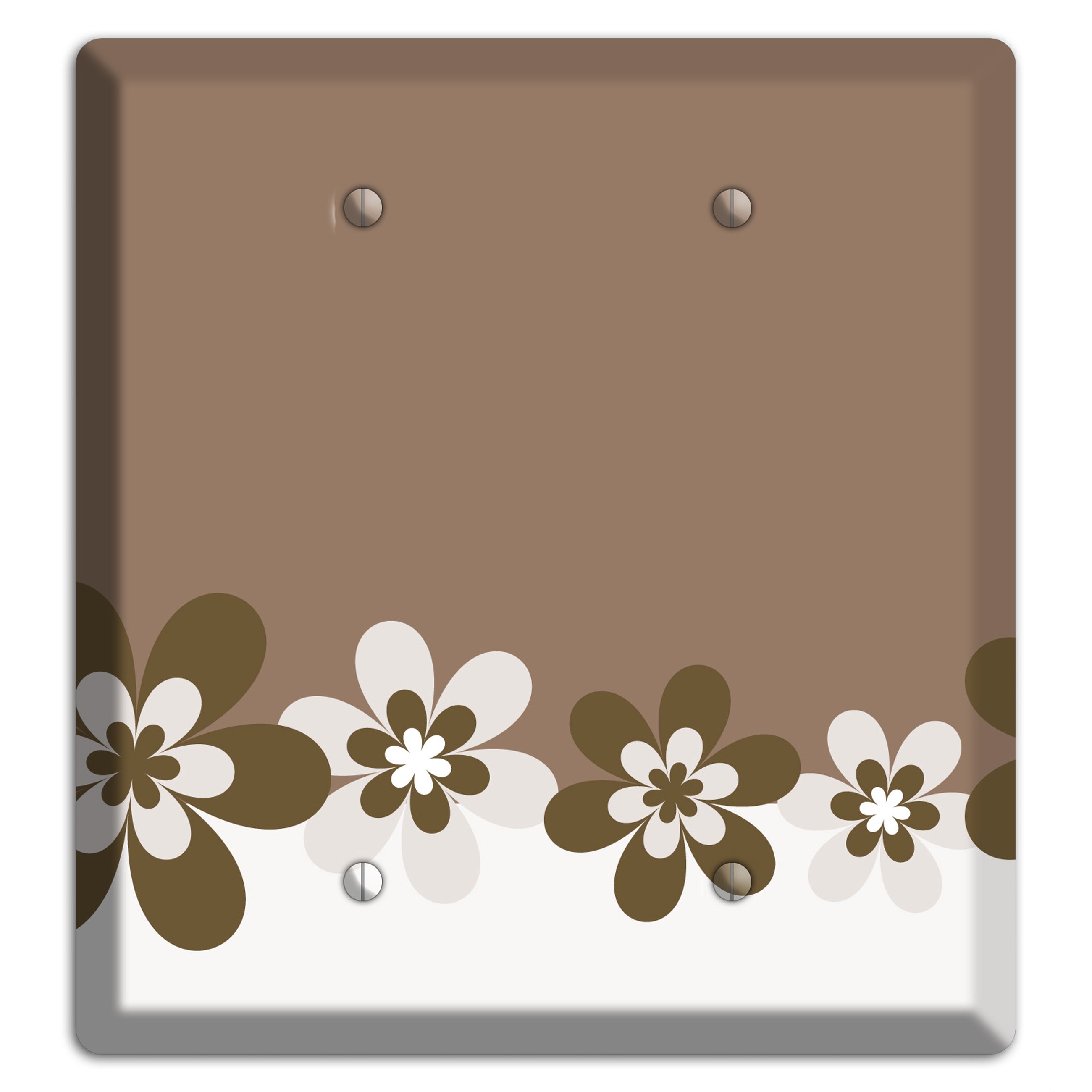 Brown Hippie Flowers 2 Blank Wallplate