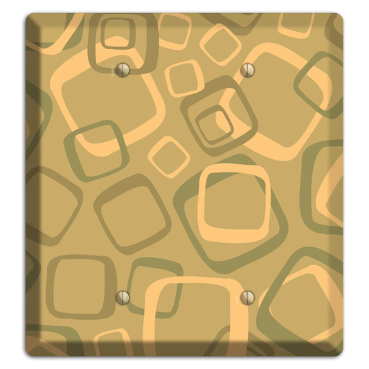 Multi Olive Random Retro Squares 2 Blank Wallplate