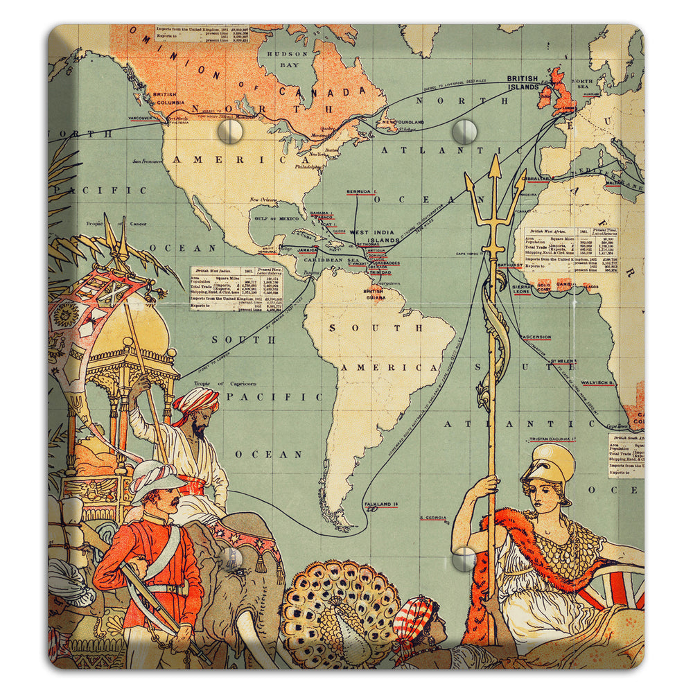 Map of Americas 2 Blank Wallplate