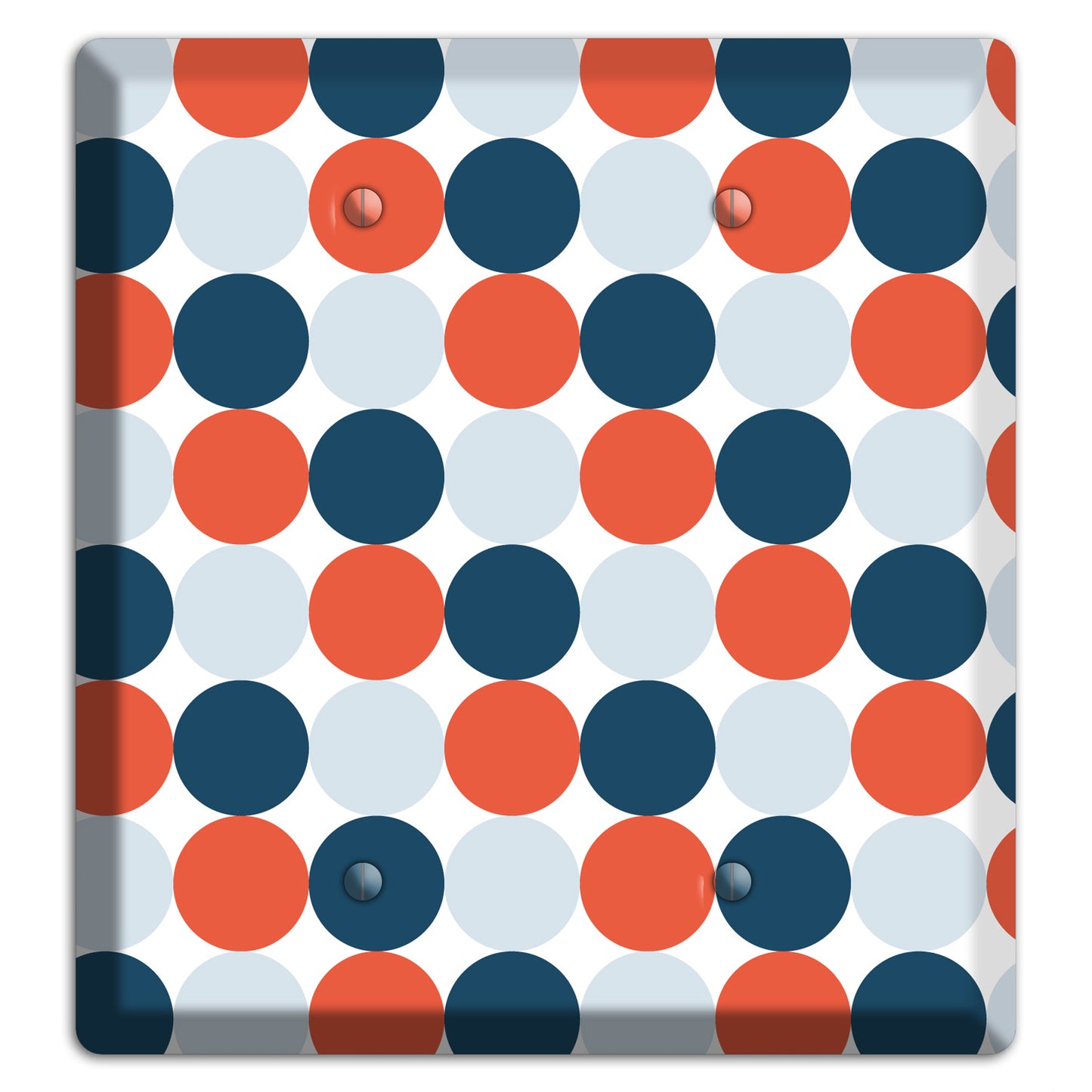 Multi Blue Red Tiled Dots 2 Blank Wallplate