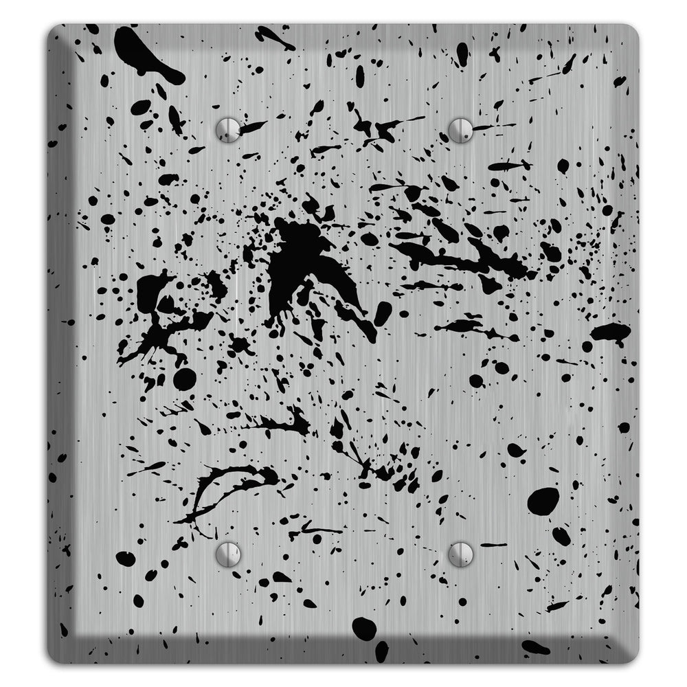 Ink Splash 4 Stainless Steel 2 Blank Wallplate