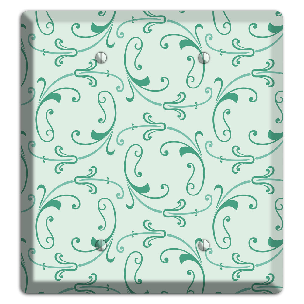 Aqua Victorian Sprig 2 Blank Wallplate