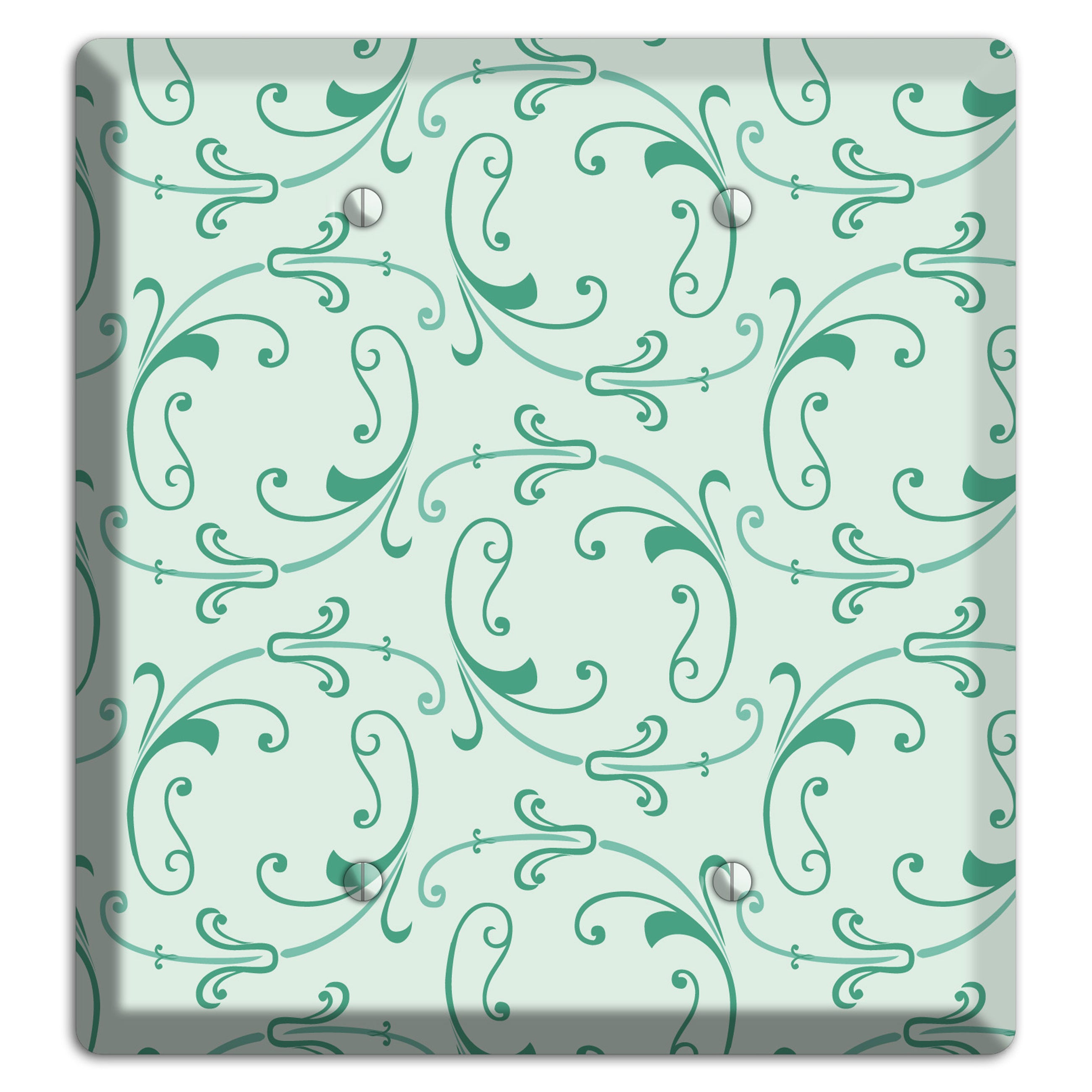 Aqua Victorian Sprig 2 Blank Wallplate