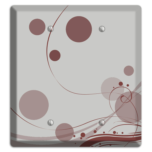 Grey with Maroon Dots and Swirls 2 Blank Wallplate
