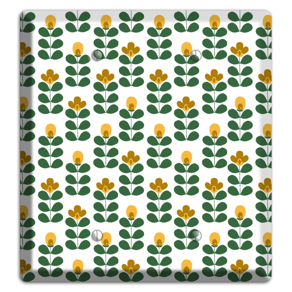 Multi Mustard Deco Floral Half Drop 2 Blank Wallplate