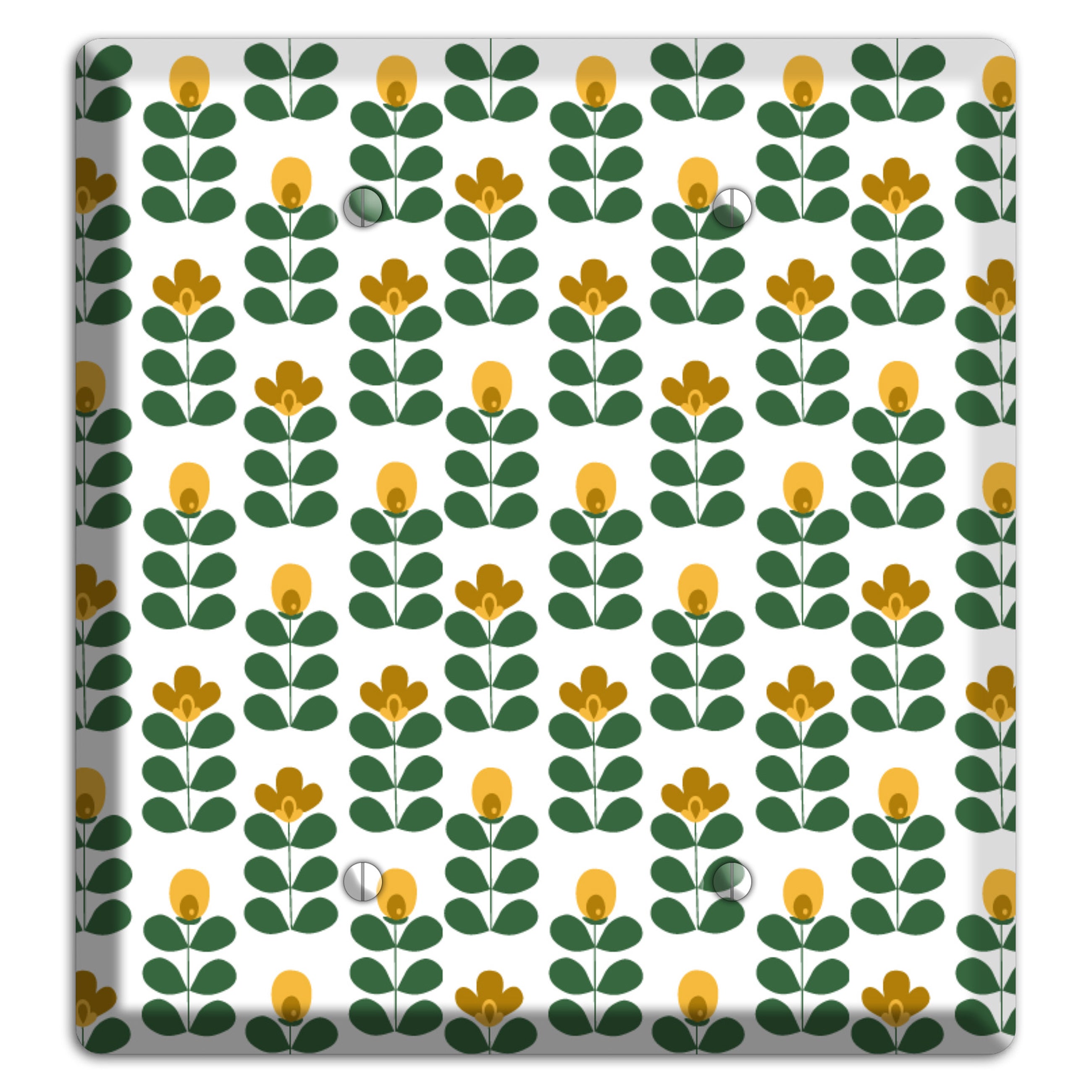 Multi Mustard Deco Floral Half Drop 2 Blank Wallplate