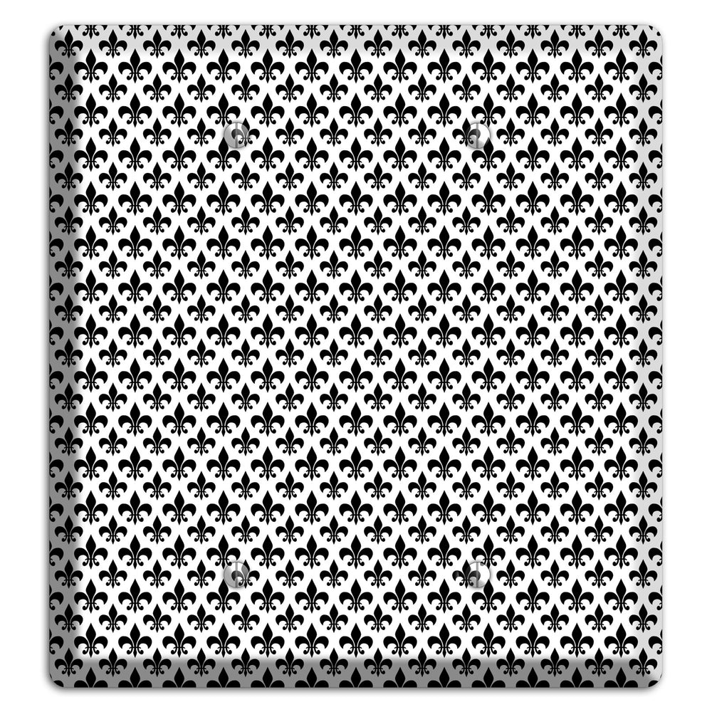Black and White Fleur de lis 2 Blank Wallplate