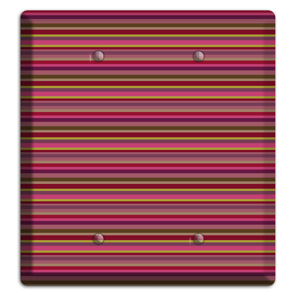 Fuschia Multi Horizontal Stripes 2 Blank Wallplate