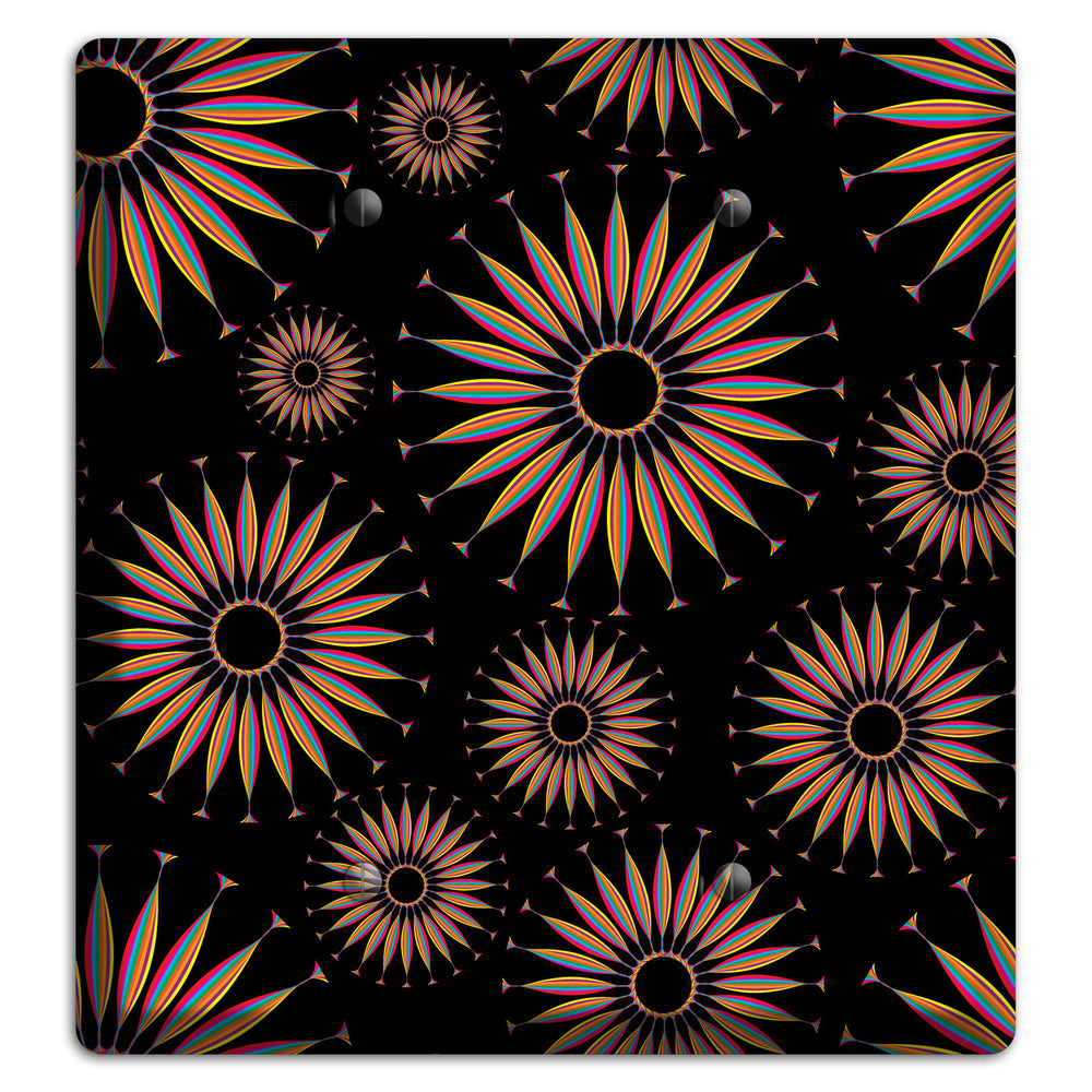 Black with Multi Suzani 2 Blank Wallplate