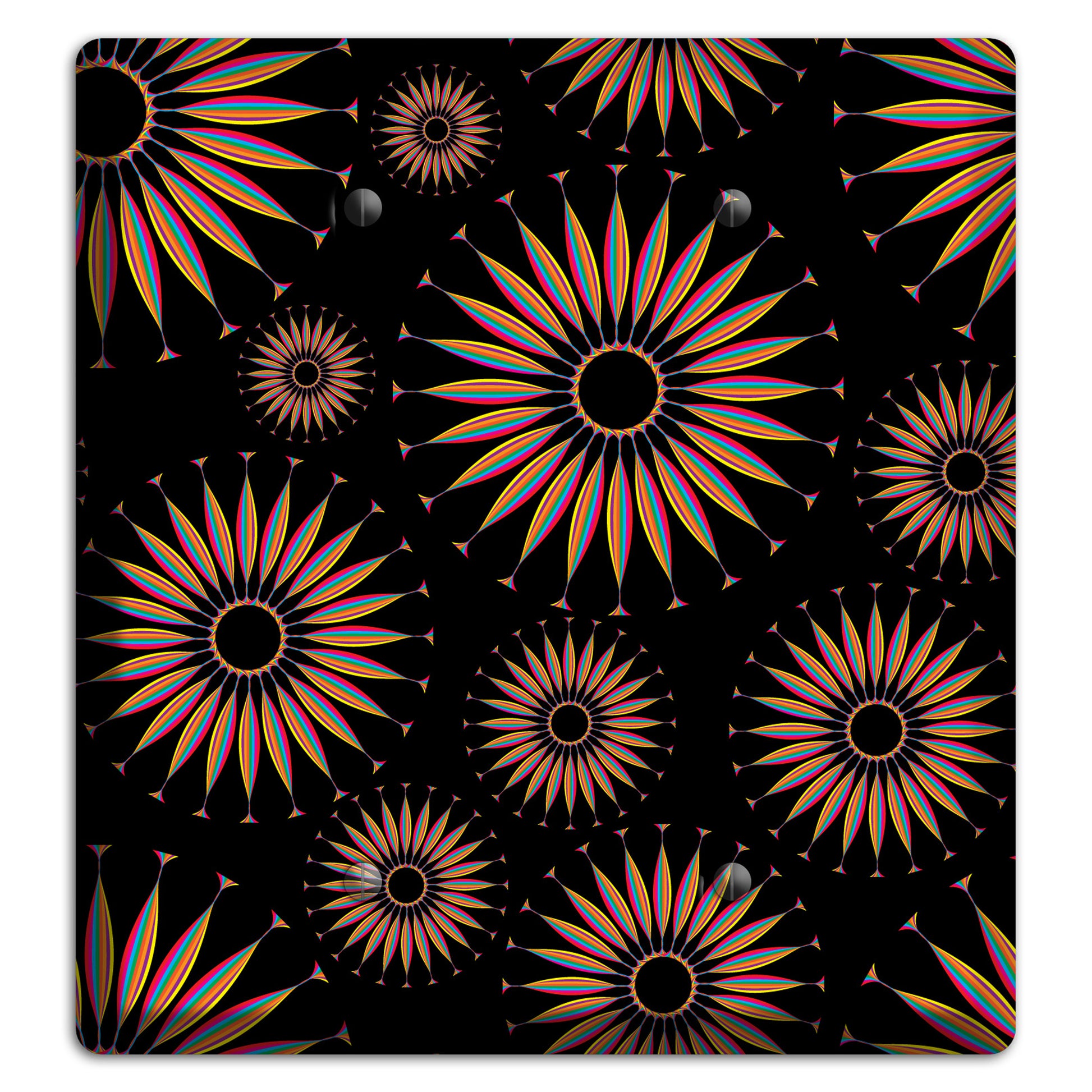 Black with Multi Suzani 2 Blank Wallplate