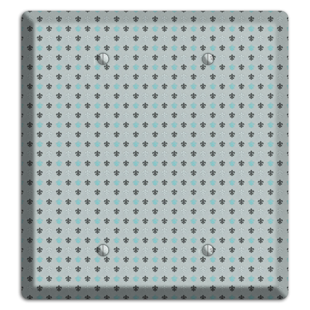 Dusty Blue with Fleur de Lis 2 Blank Wallplate