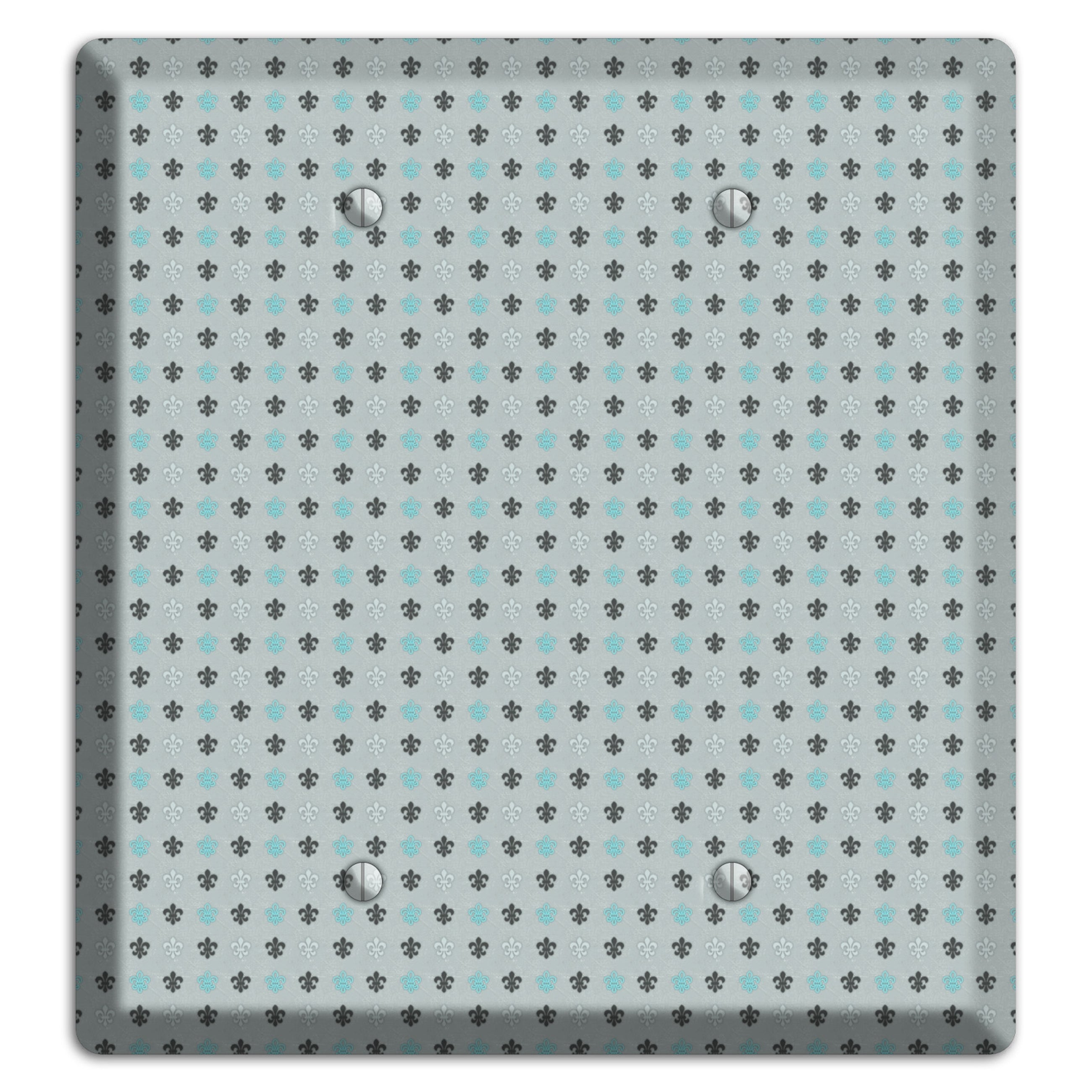 Dusty Blue with Fleur de Lis 2 Blank Wallplate