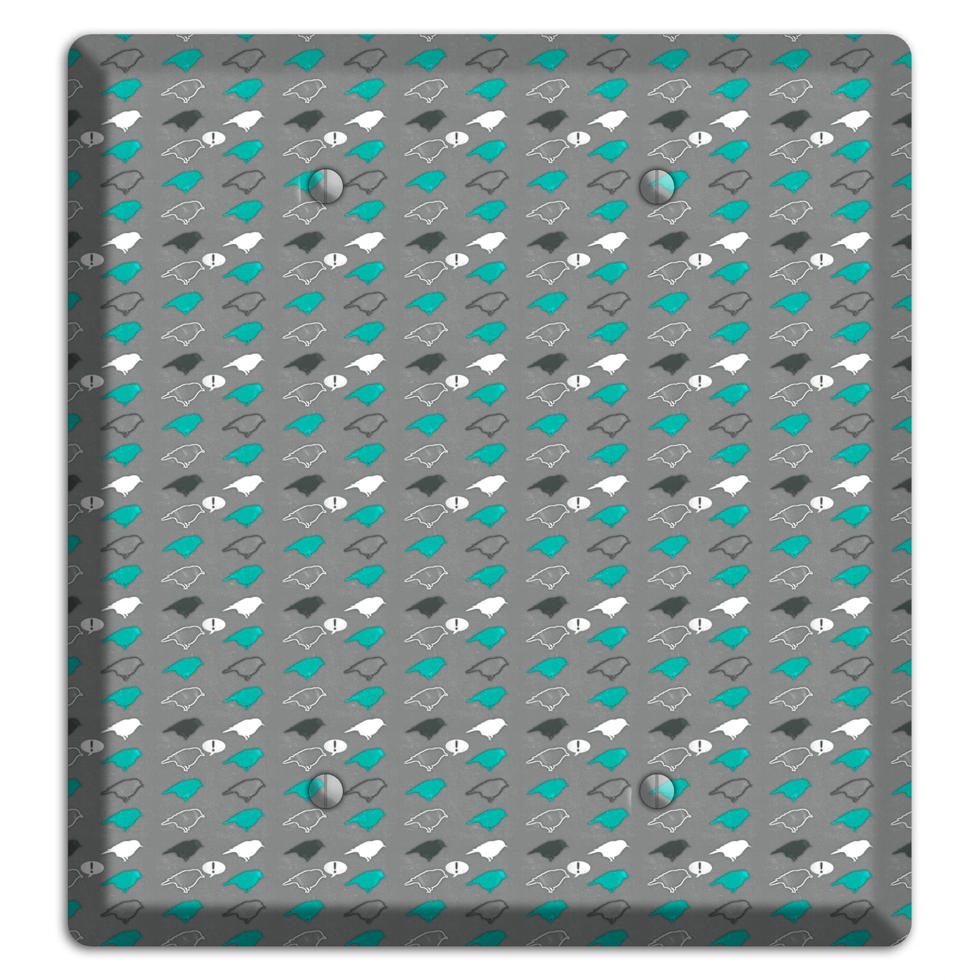 Grey with Small Green Birds 2 Blank Wallplate