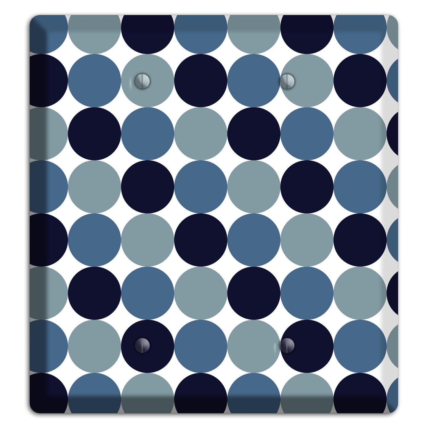Multi Dusty Blue Tiled Dots 2 Blank Wallplate