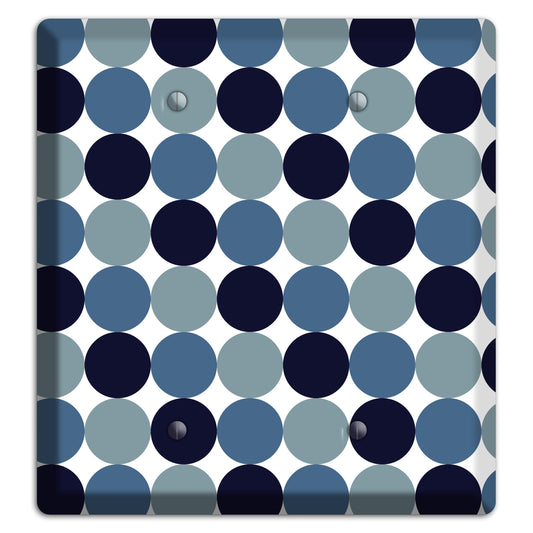 Multi Dusty Blue Tiled Dots 2 Blank Wallplate