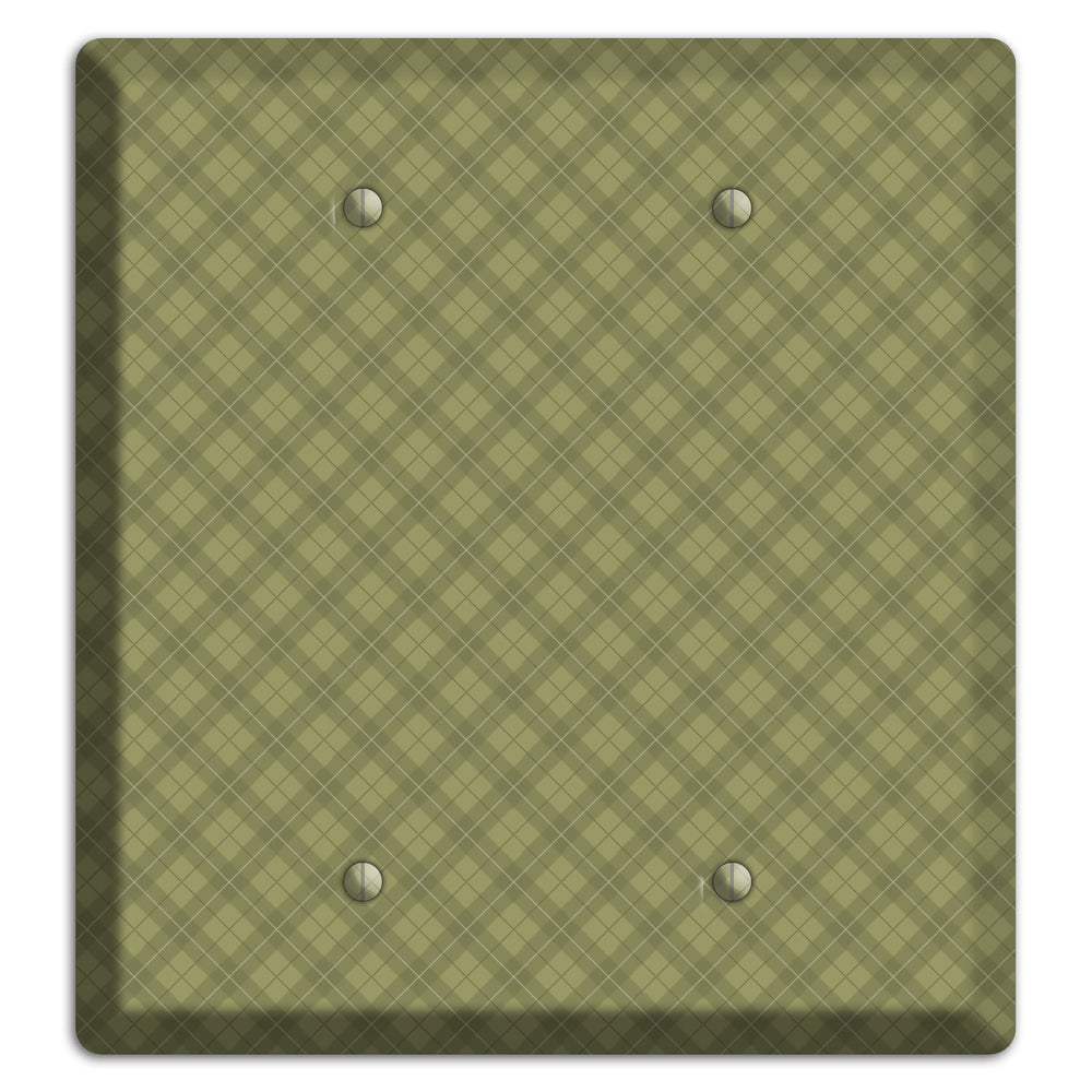 Green Plaid 2 Blank Wallplate
