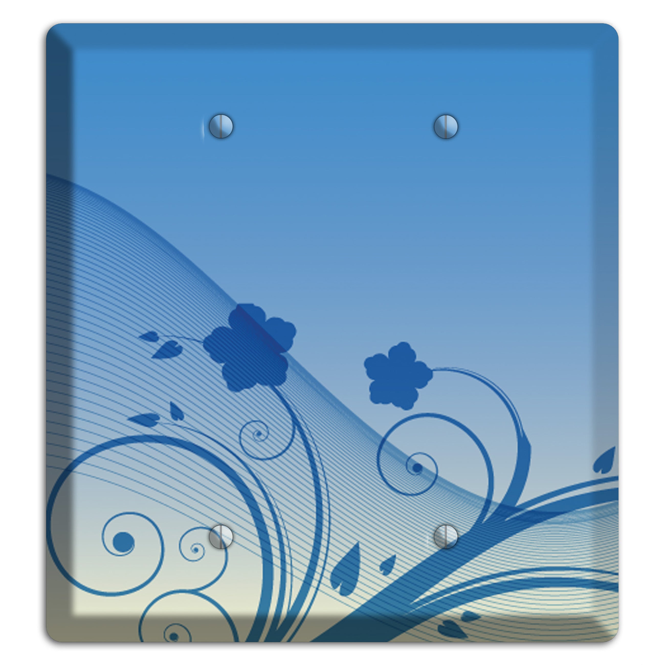 Blue Swirls 2 Blank Wallplate