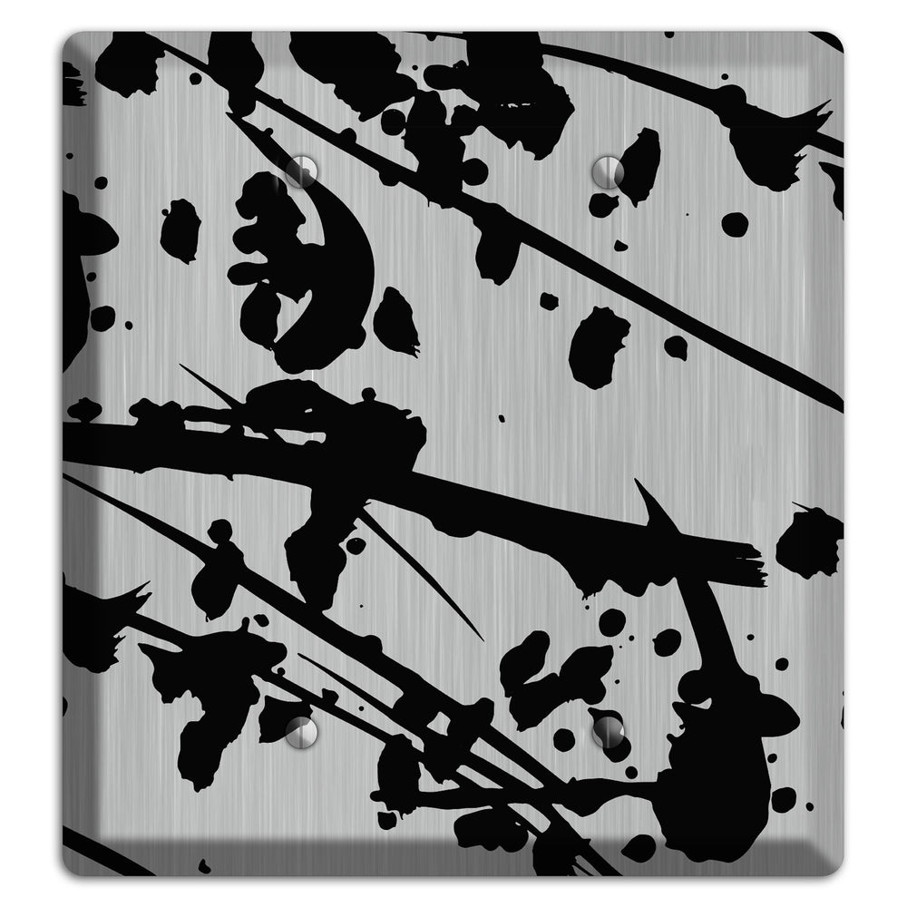 Ink Splash 6 Stainless Steel 2 Blank Wallplate