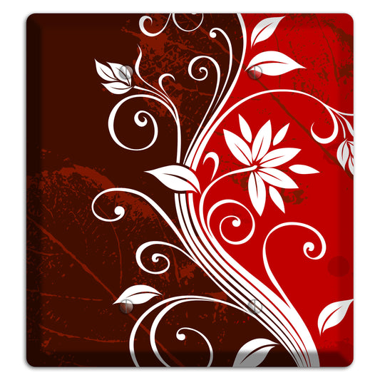 Burgundy and Red Deco Floral 2 Blank Wallplate