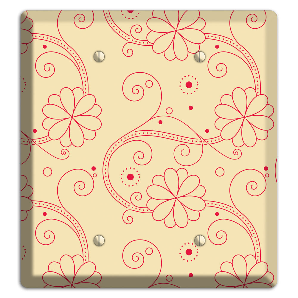 Off White Floral Swirl 2 Blank Wallplate