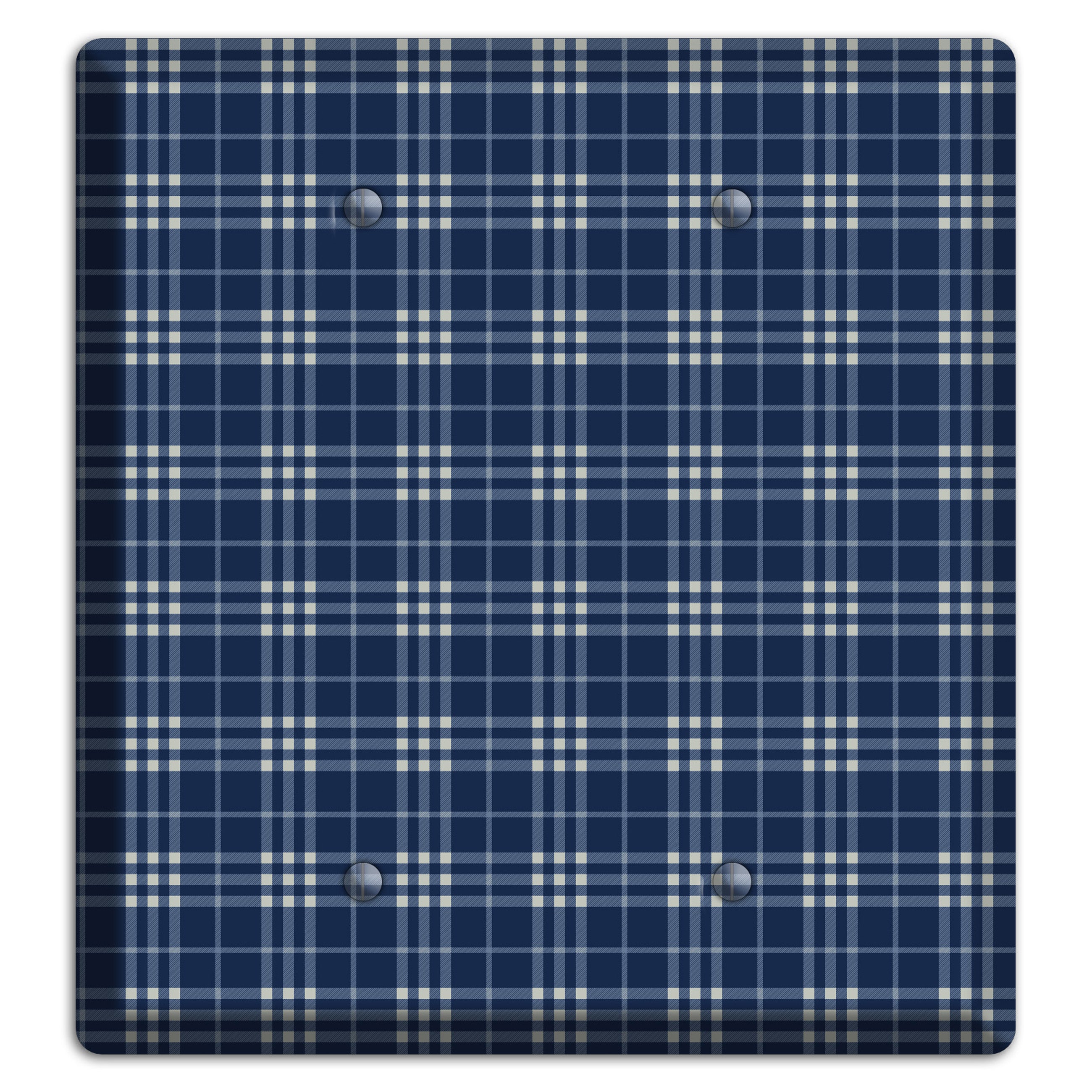 Blue and White Plaid 2 Blank Wallplate