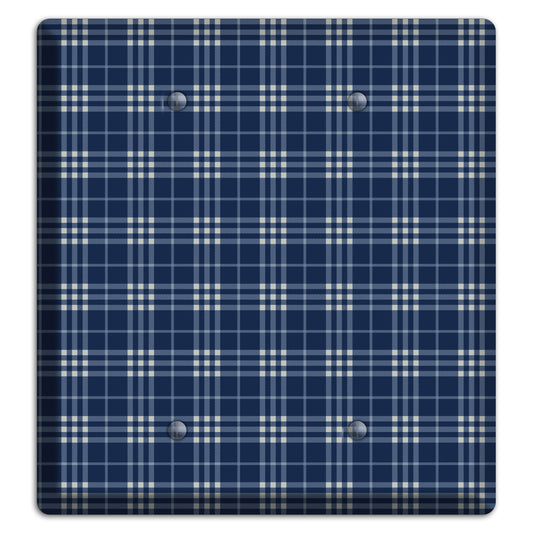 Blue and White Plaid 2 Blank Wallplate