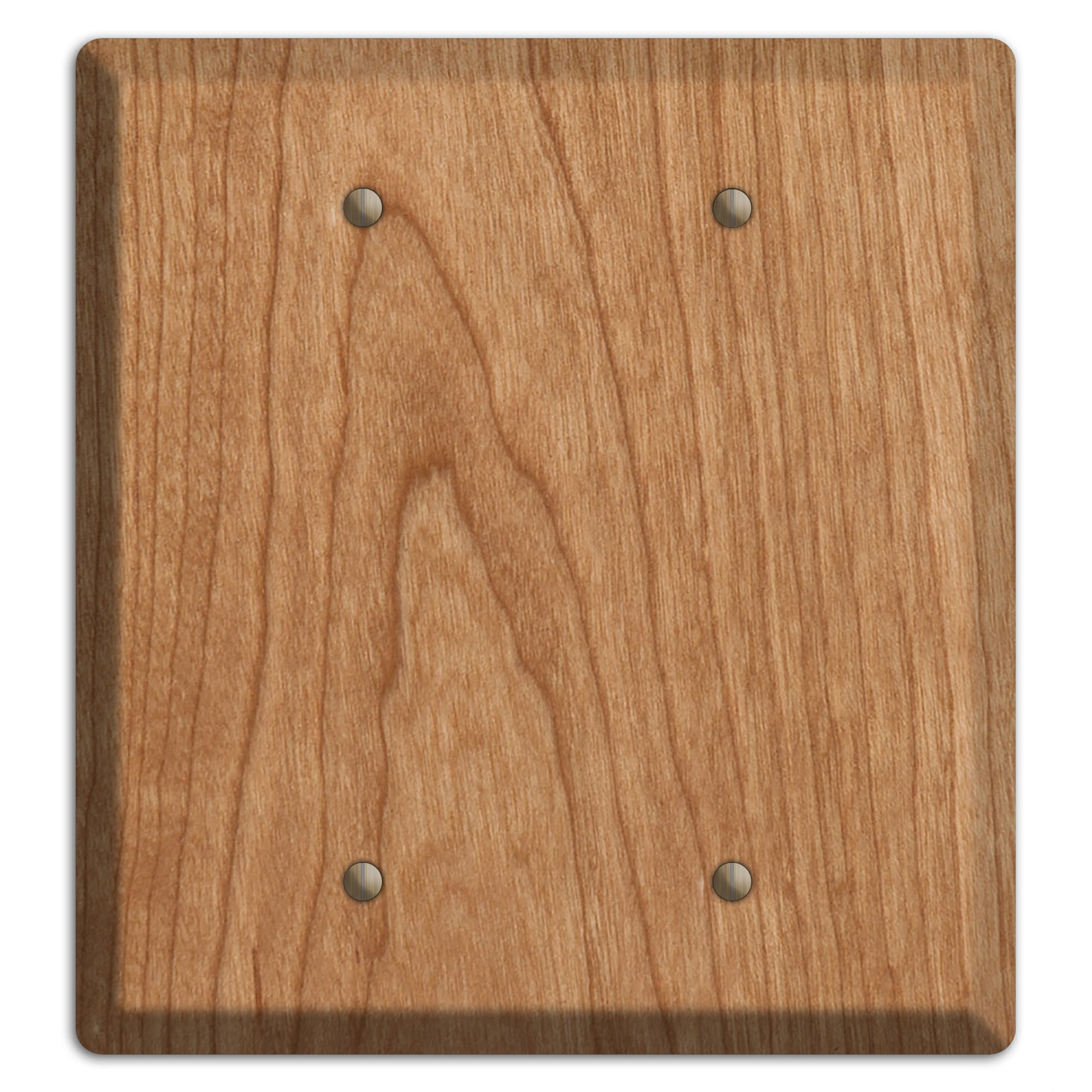 Cherry Wood Double Blank Cover Plate