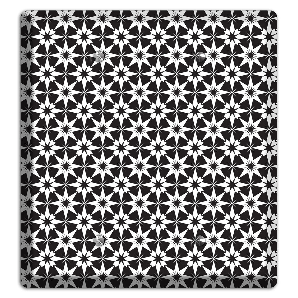 Black with White Foulard 2 Blank Wallplate