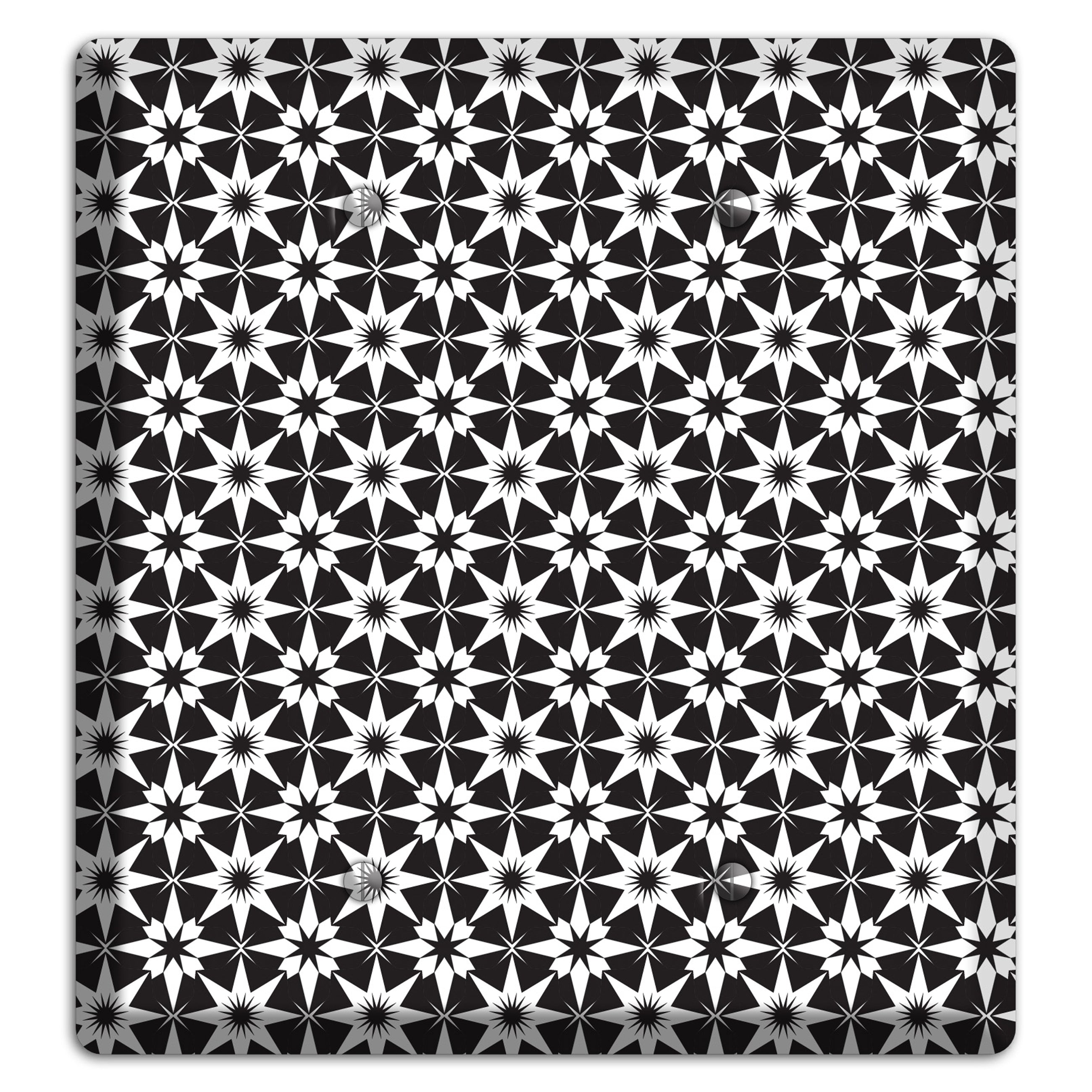 Black with White Foulard 2 Blank Wallplate