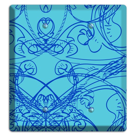 Turquoise Deco Sketch 2 Blank Wallplate