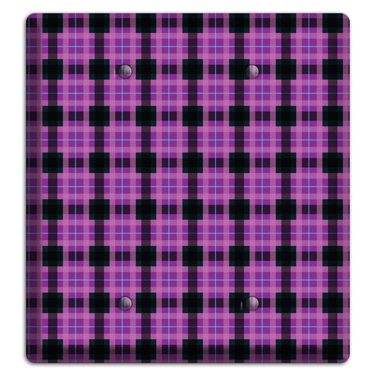 Purple and Black Plaid 2 Blank Wallplate