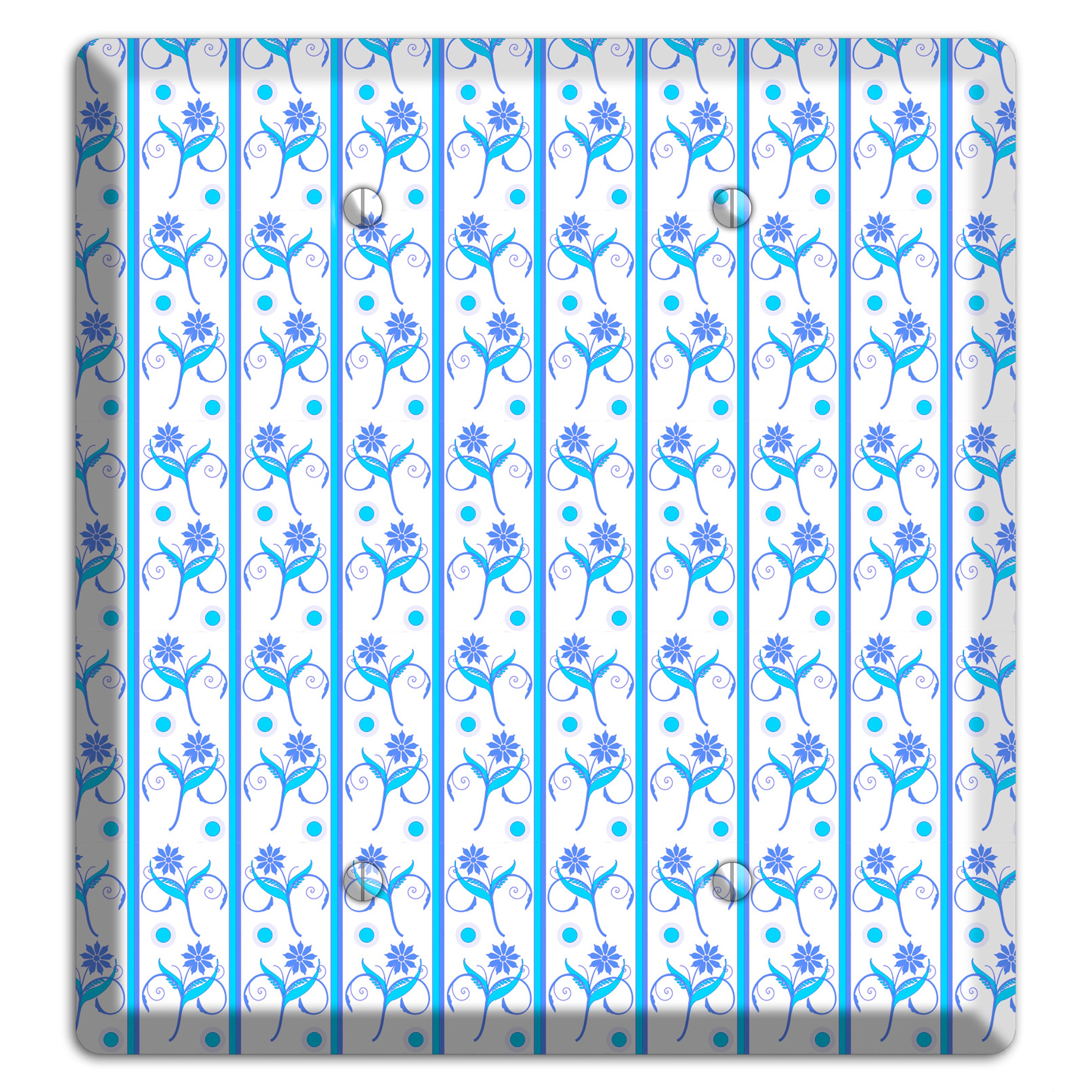 Blue Floral Pattern 2 Blank Wallplate