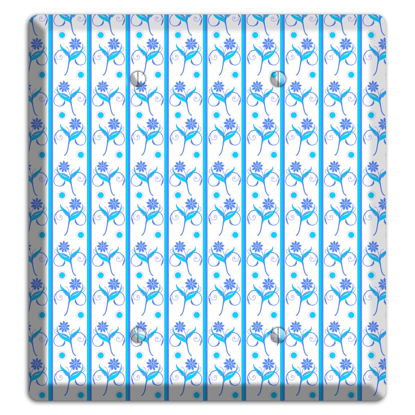 Blue Floral Pattern 2 Blank Wallplate