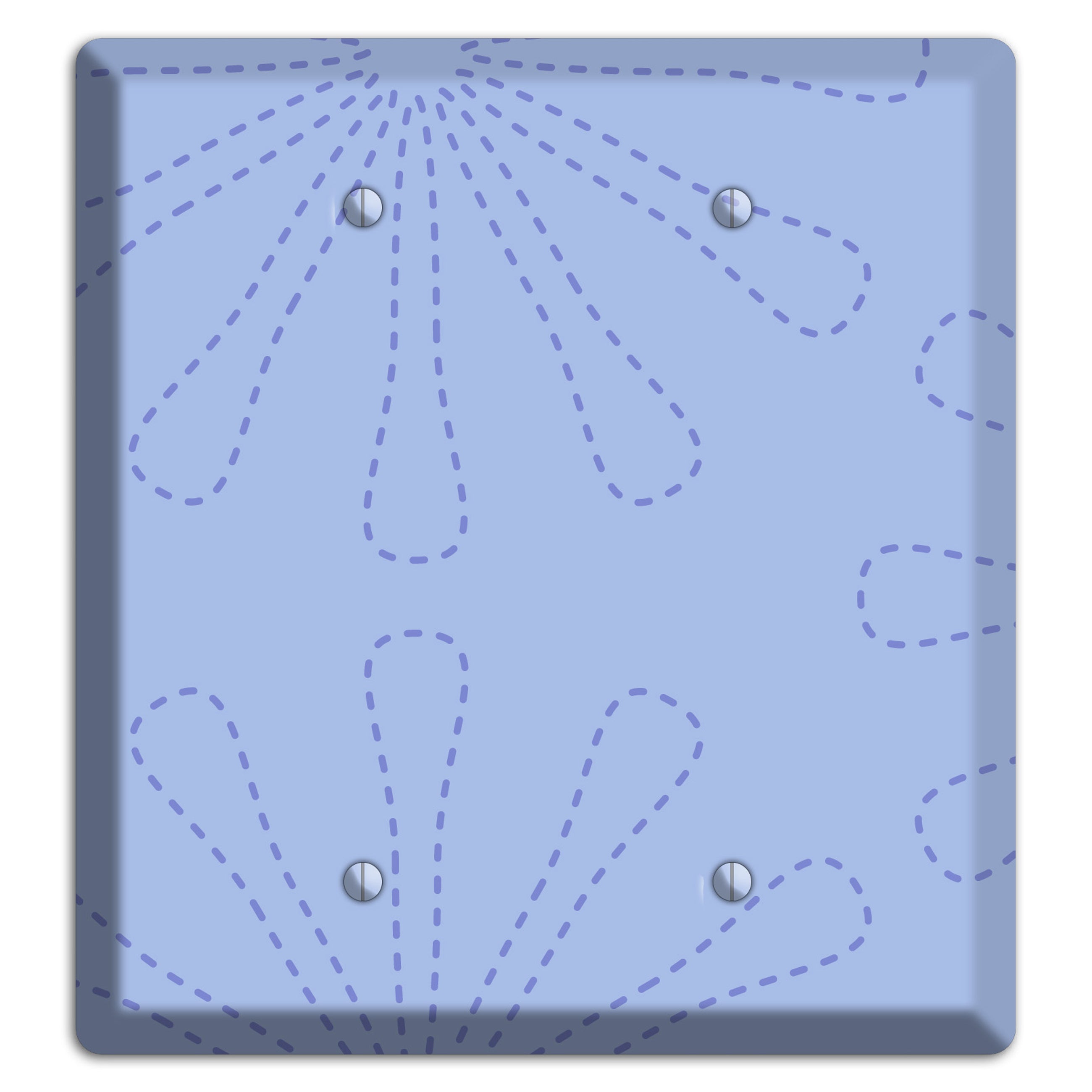 Periwinkle Retro Stipple Floral Contour 2 Blank Wallplate
