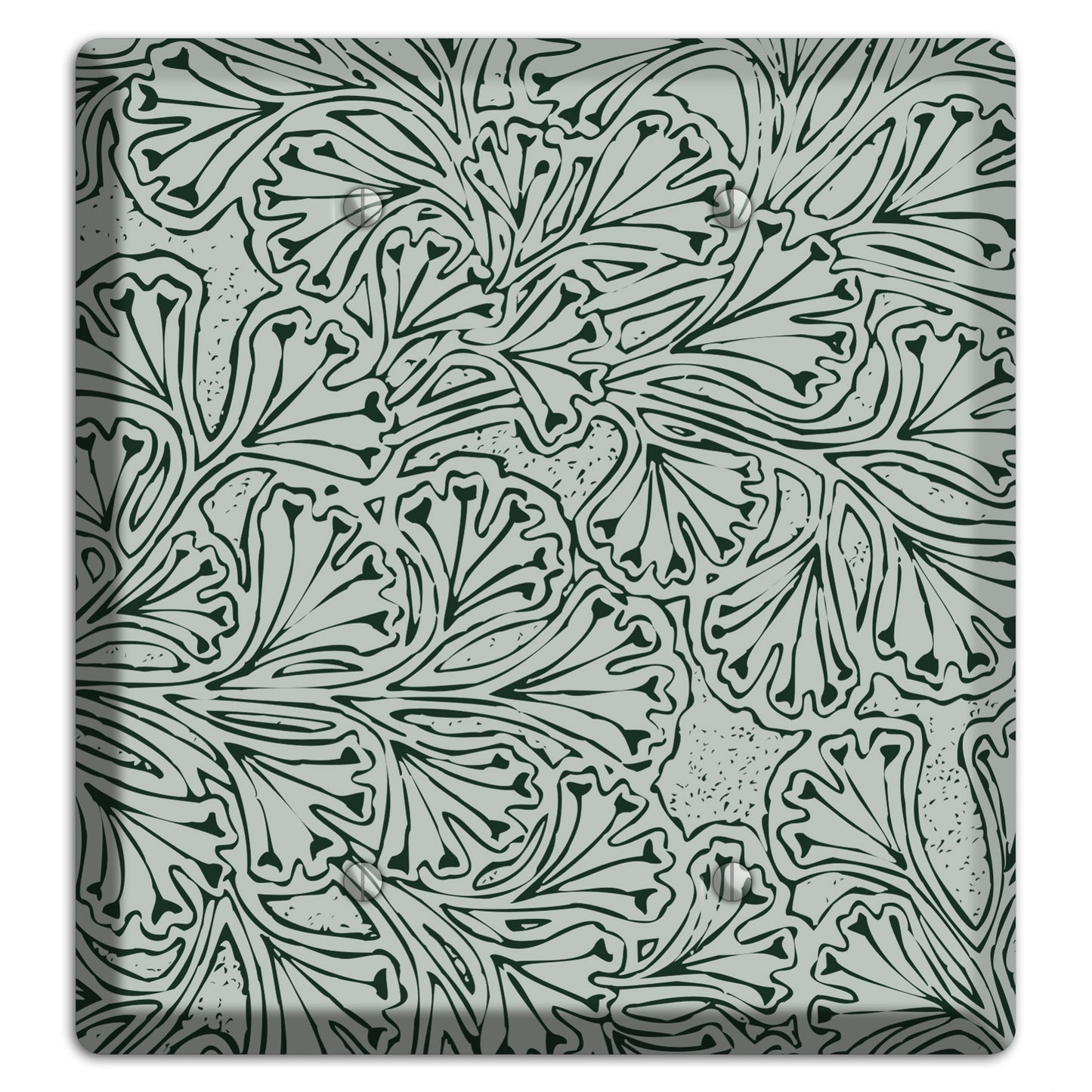 Deco Grey Interlocking Floral 2 Blank Wallplate