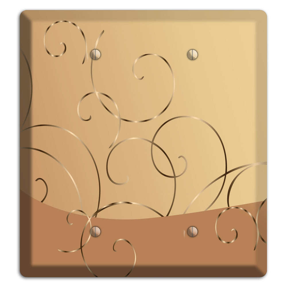 Light Brown and Beige Swirl 2 Blank Wallplate