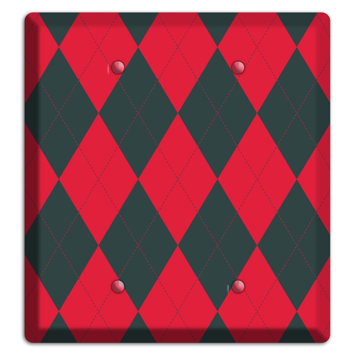 Red and Black Argyle 2 Blank Wallplate