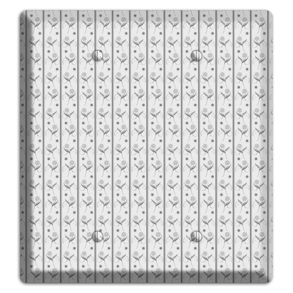 Grey Small Floral Pattern 2 Blank Wallplate