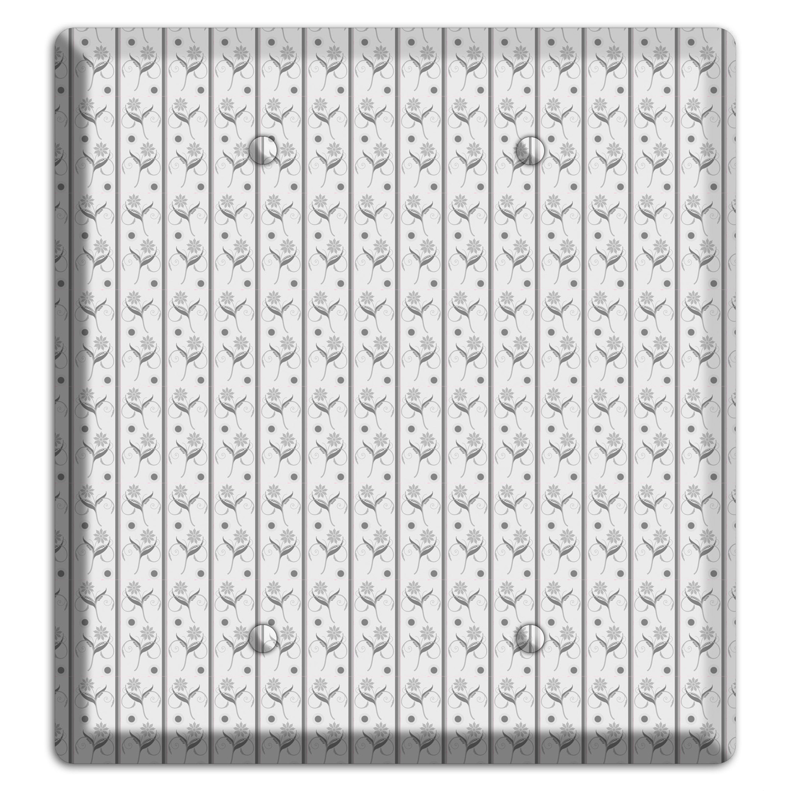 Grey Small Floral Pattern 2 Blank Wallplate