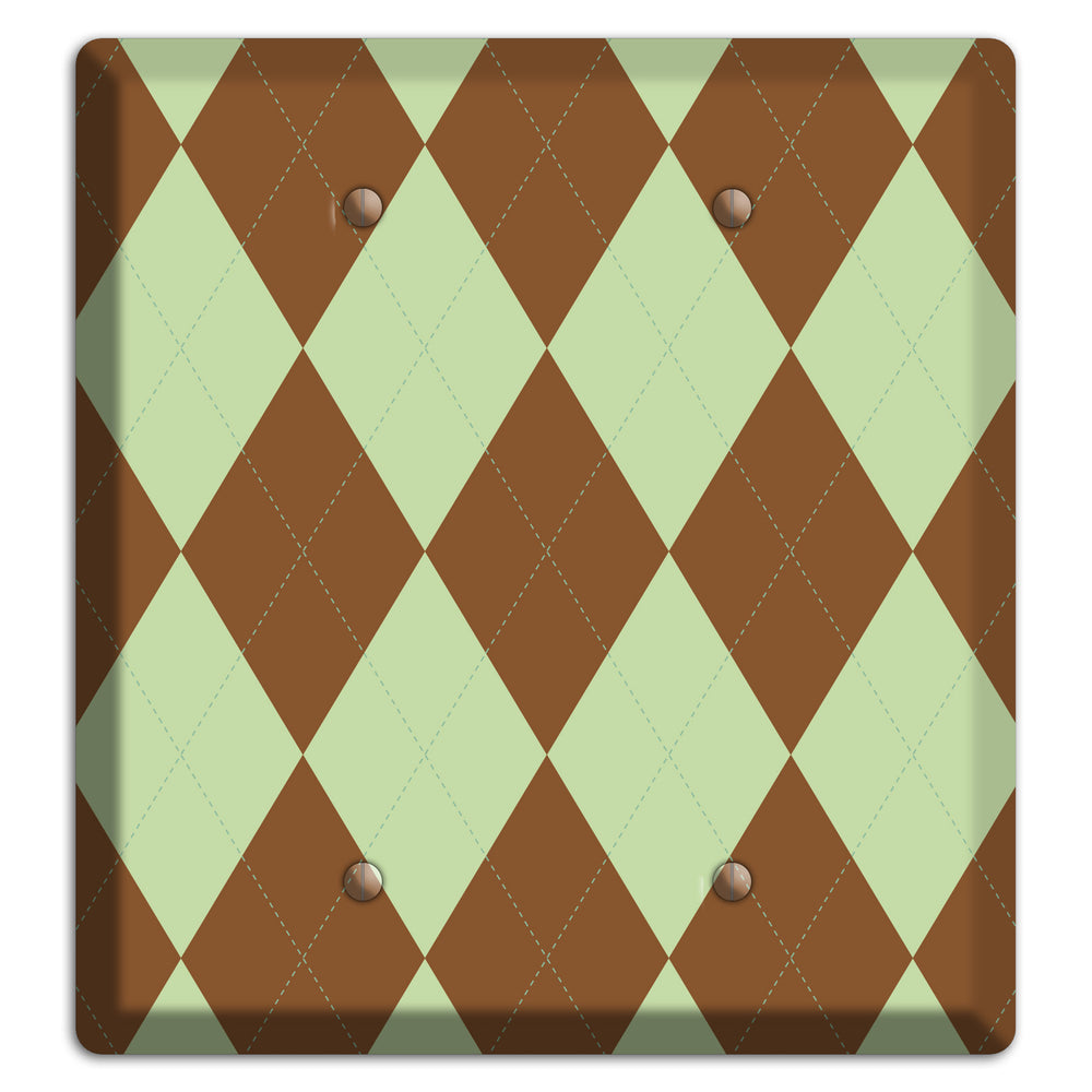 Brown Argyle 2 Blank Wallplate