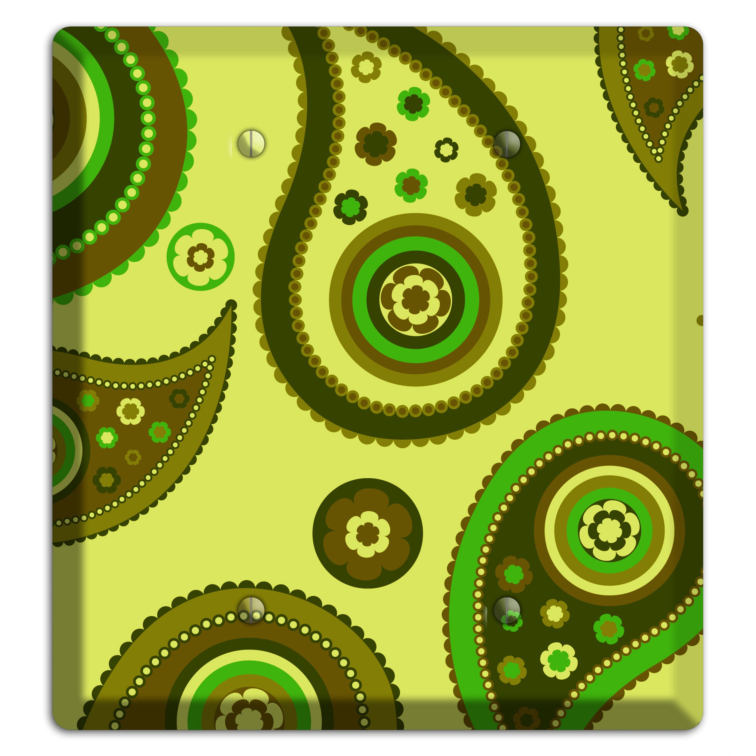 Bright Green Paisley 2 Blank Wallplate