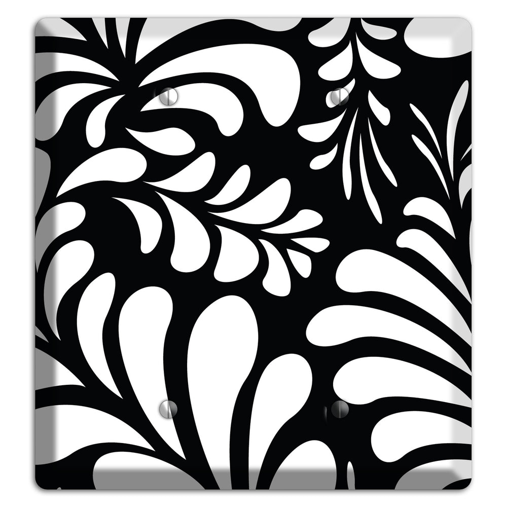 Black with White Herati 2 Blank Wallplate