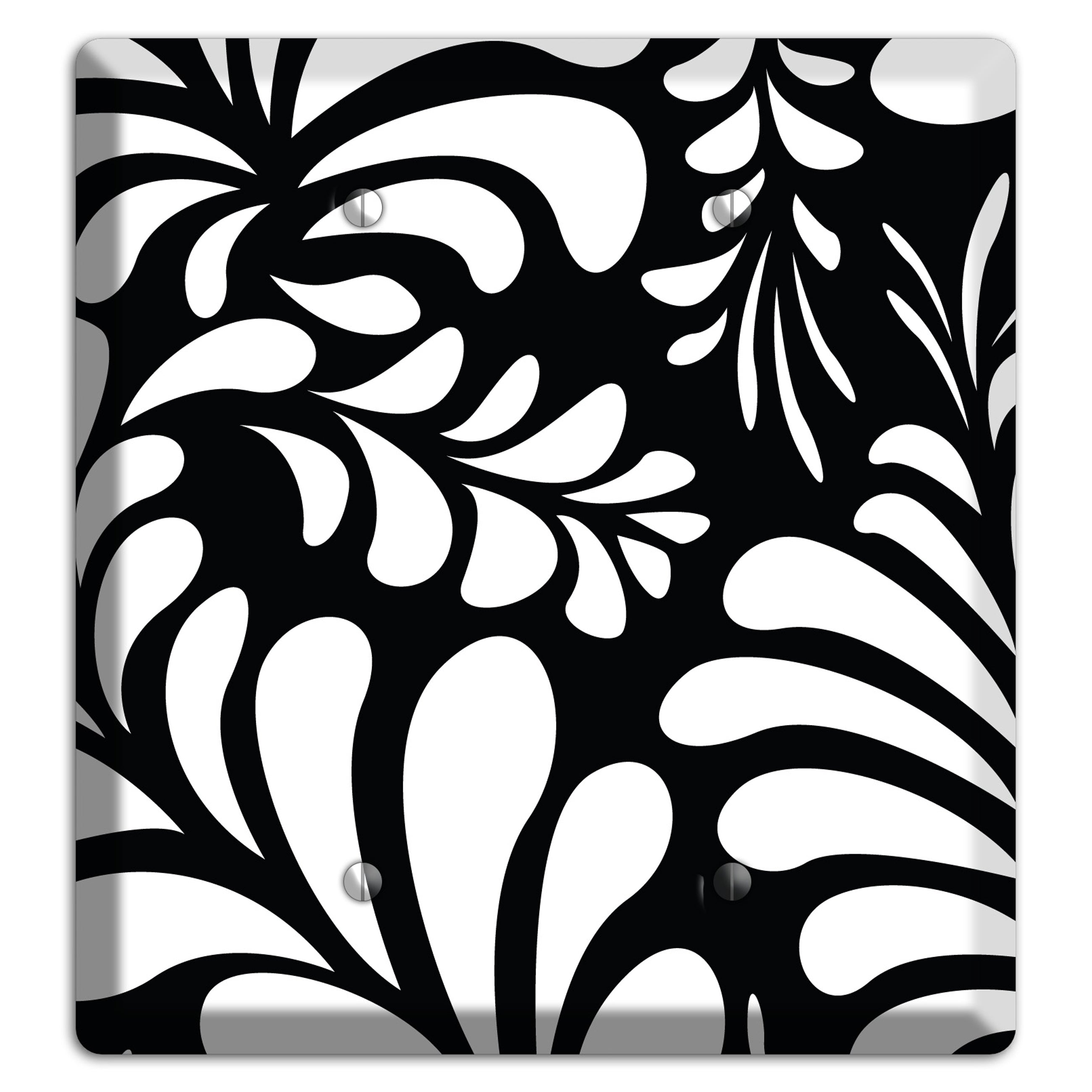 Black with White Herati 2 Blank Wallplate