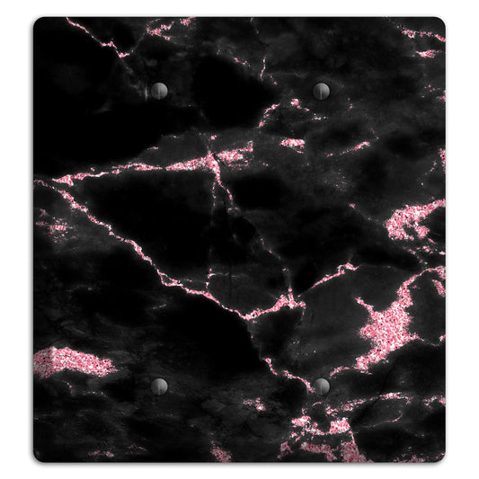Petite Orchid and Black Marble 2 Blank Wallplate
