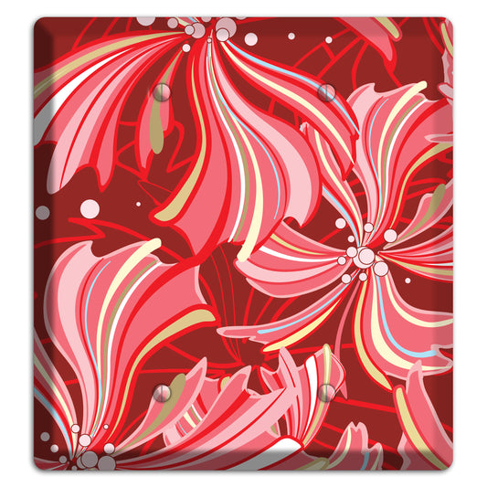 Red Deco Blossoms 2 Blank Wallplate