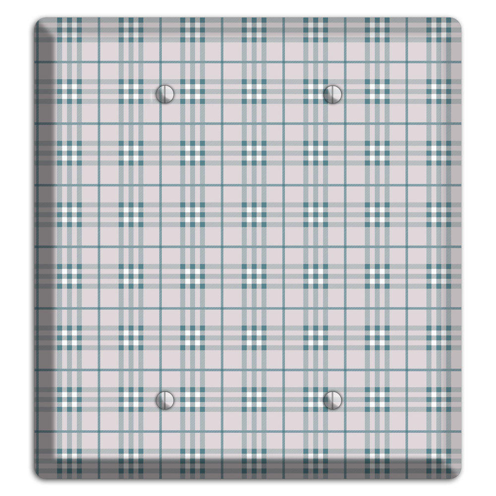 Multi Grey Plaid 2 Blank Wallplate