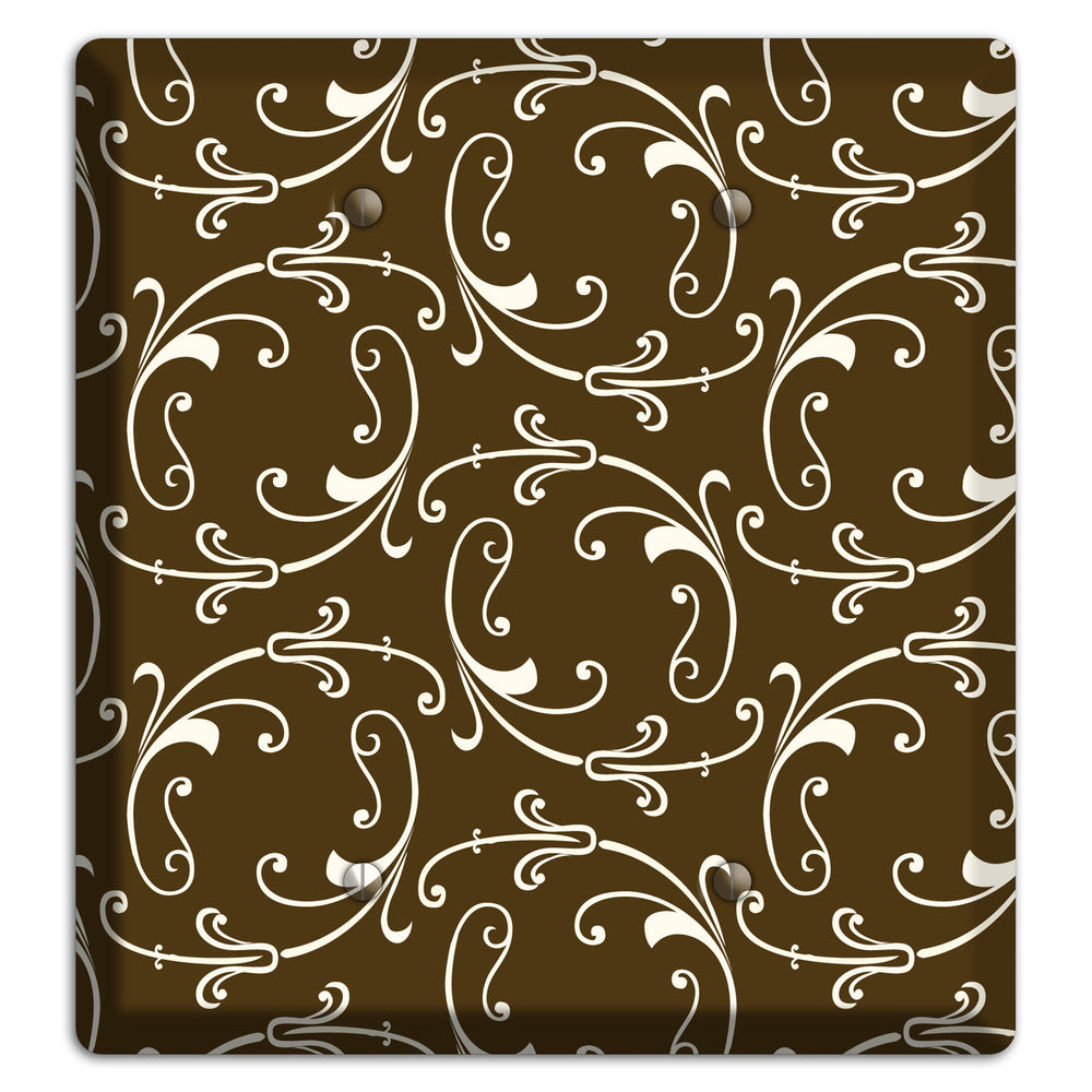 Brown Victorian Sprig 2 Blank Wallplate