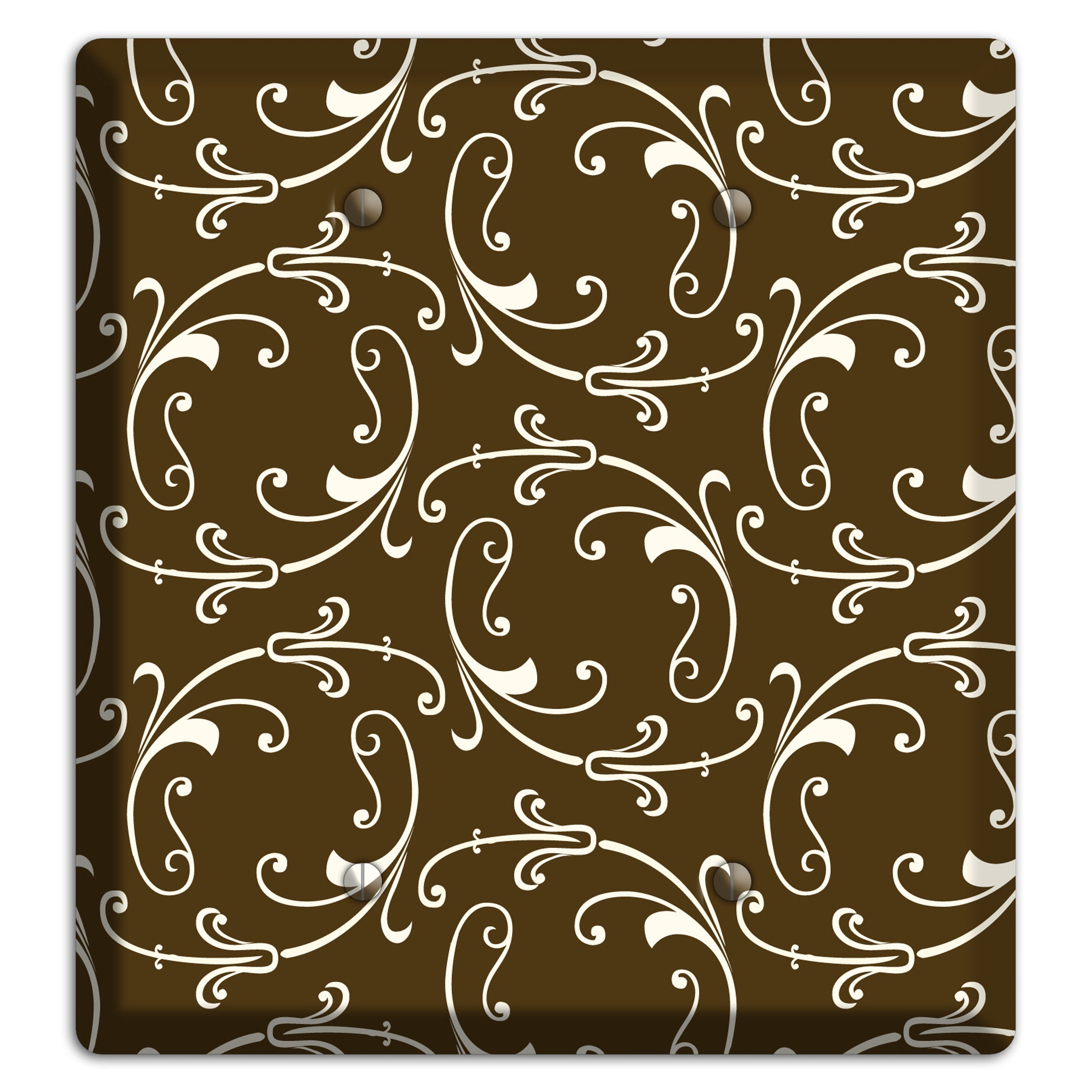 Brown Victorian Sprig 2 Blank Wallplate