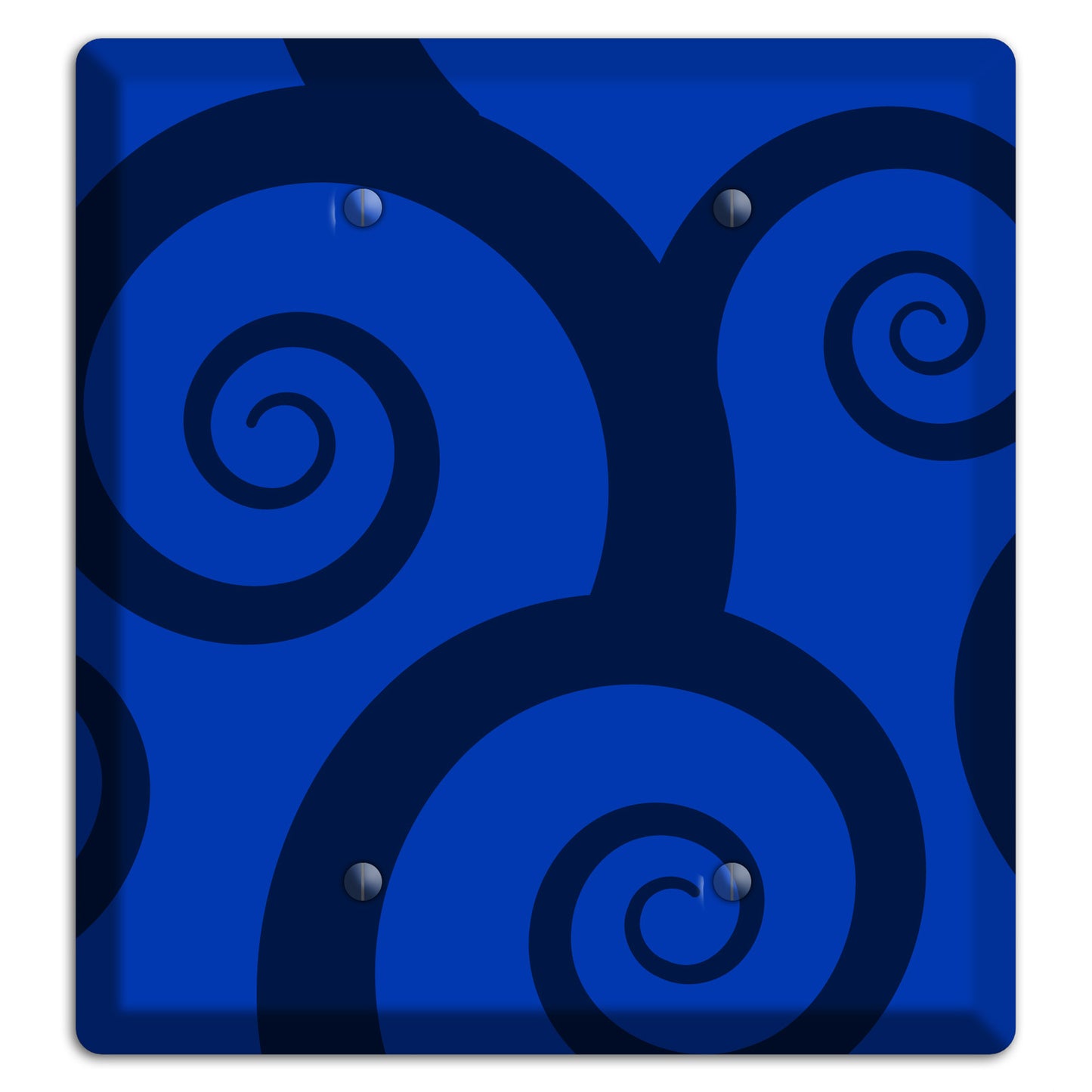 Blue Large Swirl 2 Blank Wallplate