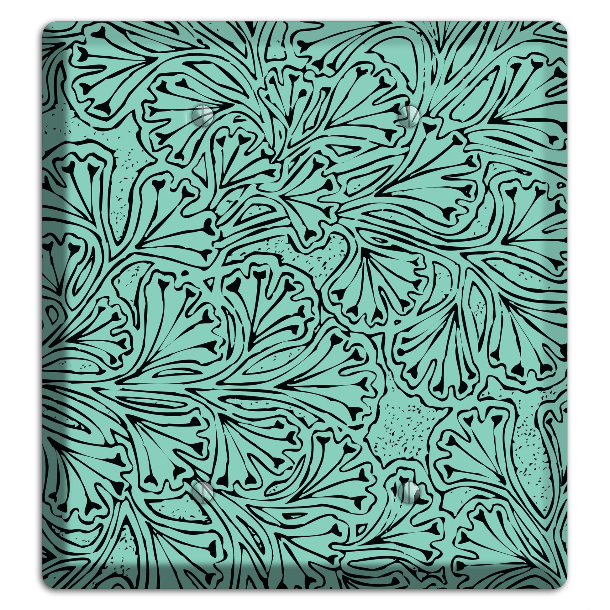 Deco Olive Interlocking Floral 2 Blank Wallplate
